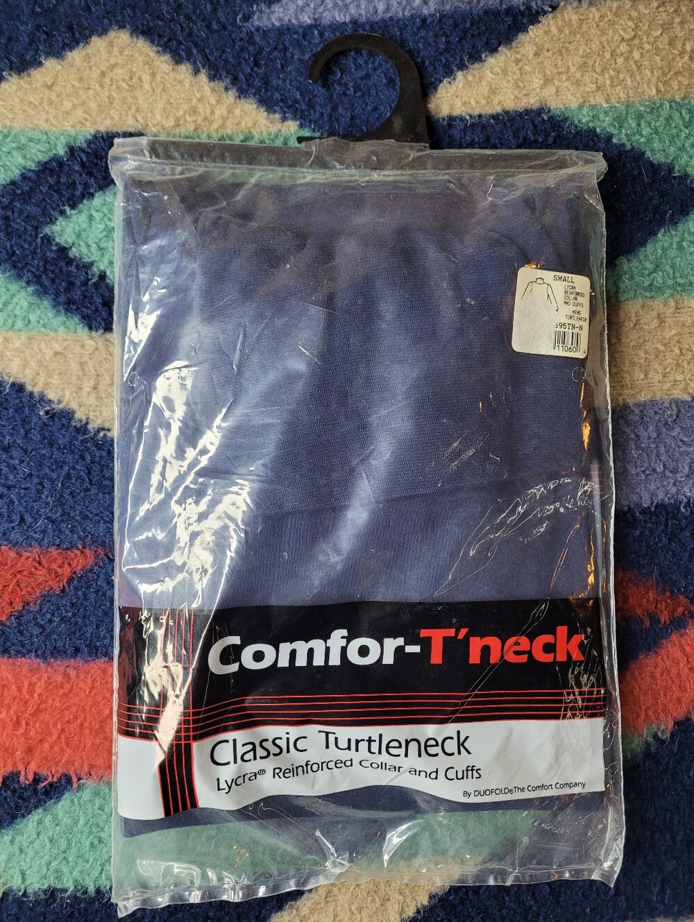 Vintage Duofold Turtleneck Mens Small Navy Blue Lycra Collar Cuffs New